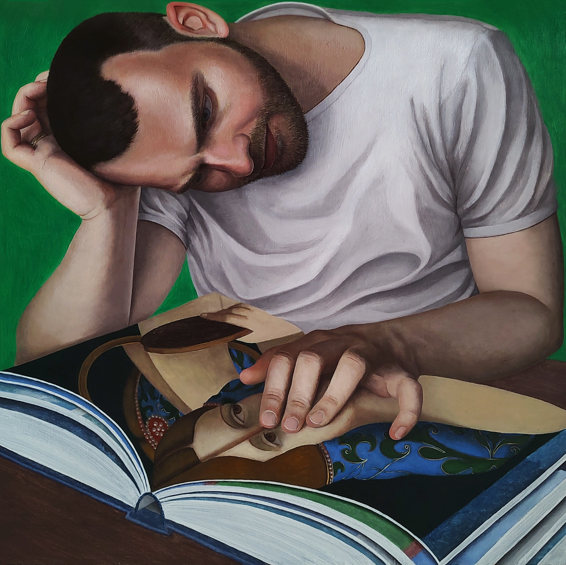 "Inclinatie" (2025), oil on panel, 30 cm x 30 cm