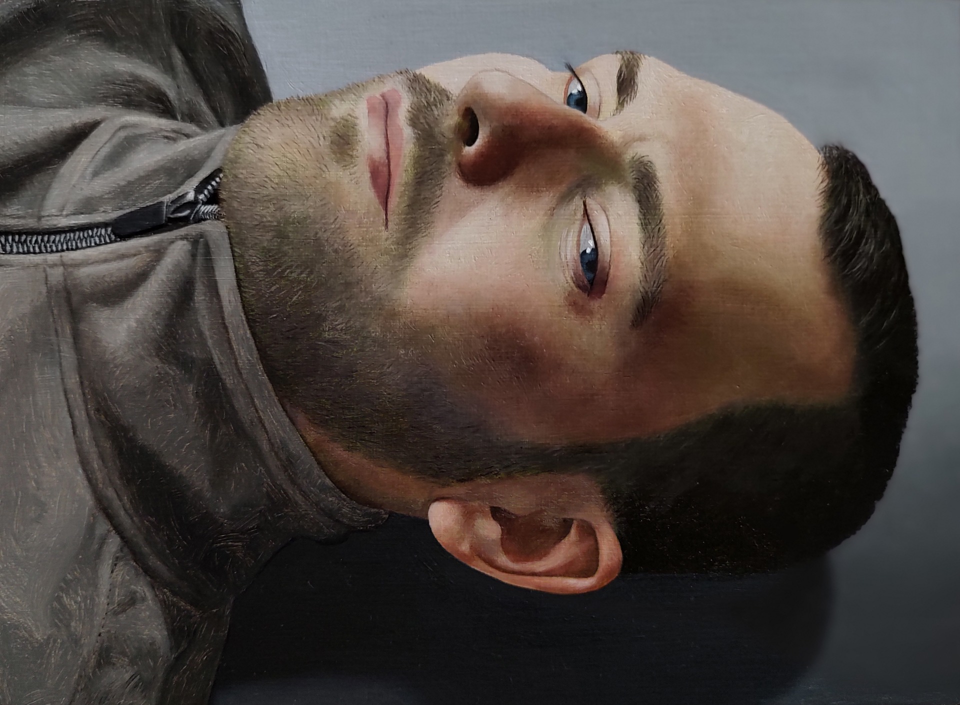 "Decorum" (2025), oil on panel, 15 cm x 20 cm