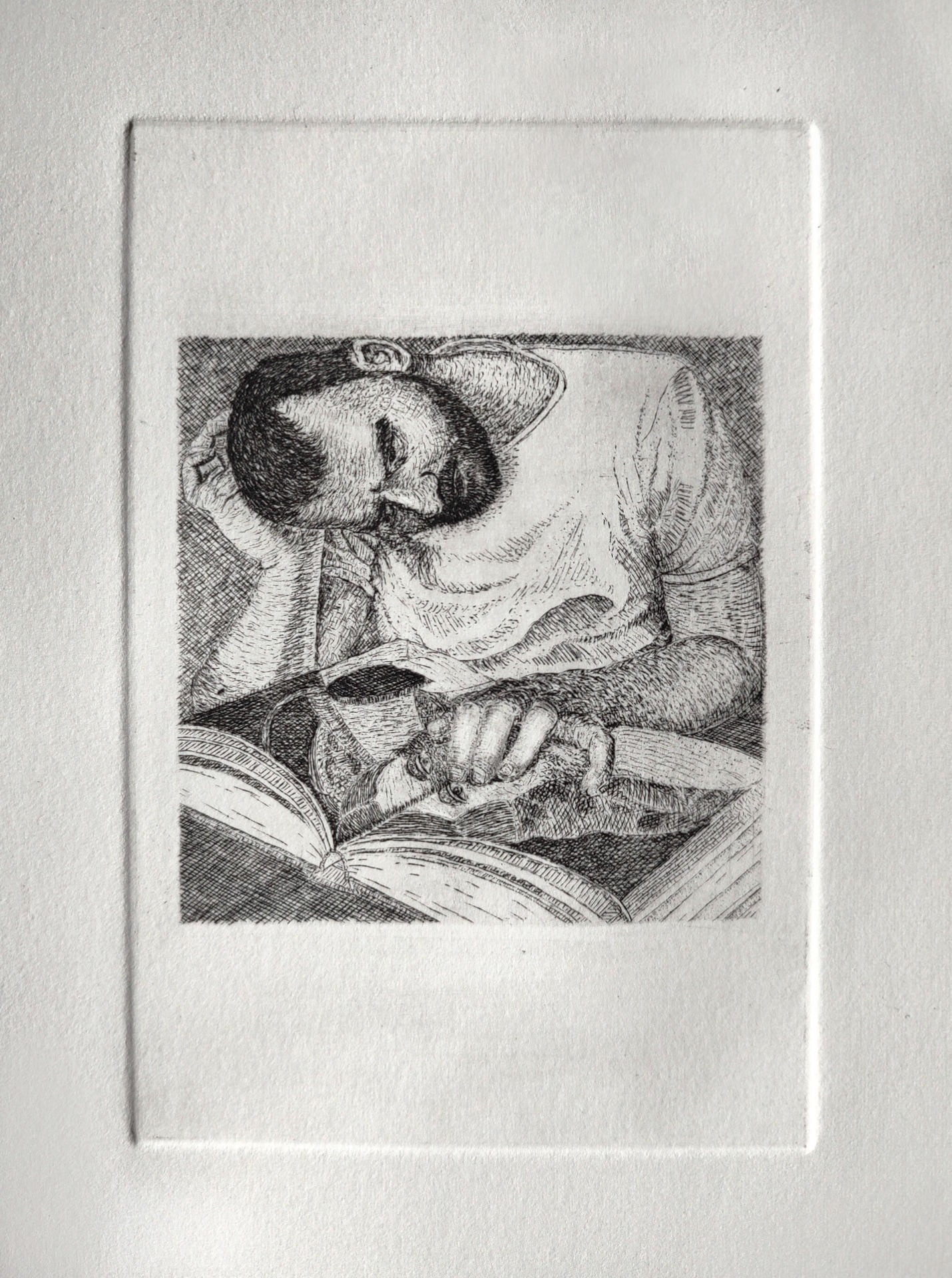 "Inclinatie" (2026), etching (edition of 12 prints), 15 x 10 cm